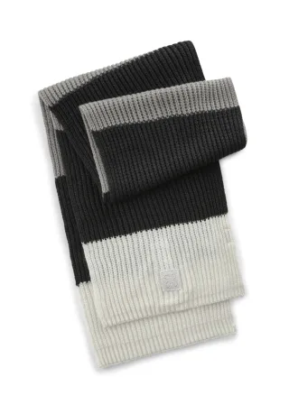 Strickschal aus weicher Wollmischung mit modischen Blockstreifen schwarz - Gr. - one size