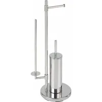 WENKO WC-Garnitur Universalo, integrierter Toilettenpapierhalter und WC-Bürstenhalter