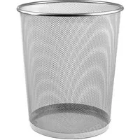 Sinoba Papierkorb Mülleimer Papierkorb Mesh aus Metall Höhe 34 cm 18 L rund, Drahtmetall