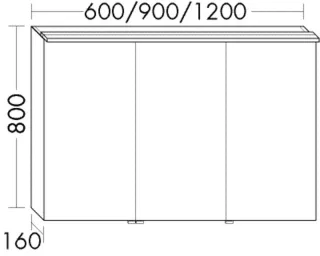 Burgbad Spiegelschrank RL30 800x1200x170 RL30, SPLS120LPN451 SPLS120LPN451