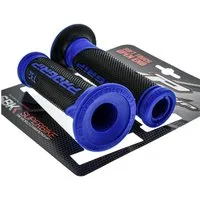 PROGRIP Fahrradlenkergriff Motorrad Lenkergriffe 732 Blau Schwarz Gummi 22mm 25mm (Paar), für Motorrad, Roller, Scooter, Quad, Cross