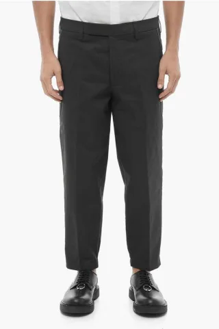 Slim Fit Hose mit normaler Taille und Gürtelschlaufen in Schwarz