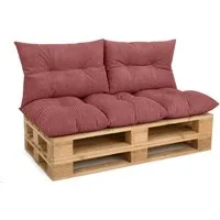 Amilian Palettenkissen Palettenauflagen Set 3-tlg., 120x80 cm + 2x 40x60 cm, für Palettenmöbel, Balkon, Terrasse und Wohnbereich