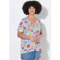 Angel of Style T-Shirt T-Shirt A-Linie Früchte-Muster Halbarm
