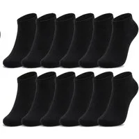 EloModa Sneakersocken Unisex Sneakersocken Damen Herren Baumwolle, Sneaker Socken, (12-Paar) 12 Paar, ohne Naht vorne, hoher Baumwollanteil