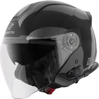 Bogotto Motorradhelm H586 BT Solid Bluetooth Jethelm, integriertes Kommunikationssystem,geeignet für Brillenträger,hera