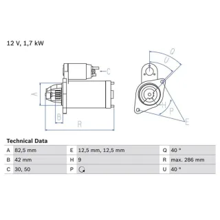 Bosch Anlasser 1,7 kW VW Transporter