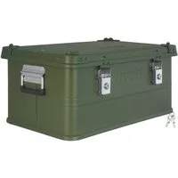 Trucky Allzweckkiste Aluminium Box mit Deckel Grün Alukiste 50 Liter Kiste Aufbewahrungsbox