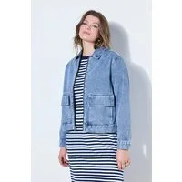 Studio Untold Sommerjacke Jeansjacke Boxy Shape Zipper viele Taschen