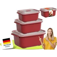uandu home Frischhaltedose Frischhaltedosen mit Deckel, Mikrowellen Geschirr, BPA Frei Plastikbox, (Set, 3er Set), Vorratsdosen Luftdicht Set, Meal Prep Boxen