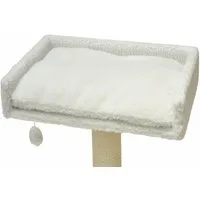 nanook Ersatz-Kratzbaumstamm Liegemulde mit Kissen weiß Teddyfell 60 cm