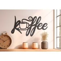 GILDE Dekoobjekt Metall Wandrelief "Kaffee" in Dunkelbraun - 42x26 cm