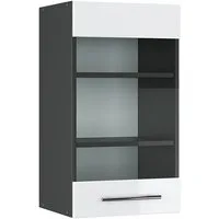 Vicco Glashängeschrank Fame-Line, Weiß Hochglanz/Anthrazit, 40 cm (1-St)