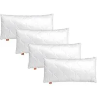 sleepling Kopfkissen Basic 100, in 40x80 cm, 80x80 cm und vielen weiteren Größen, Füllung: Kunstfaserfüllung, Bezug: 100% Mikrofaser, Seitenschläfer, Rückenschläfer, Bauchschläfer, auch als Set erhältlich, 4-tlg., orthopädisch, waschbar bis 60°C, Fül