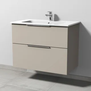 Sanipa 3way Waschtischunterbau zu Duravit ME by Starck Waschtisch mit 2 Auszügen, Kaschmir-Matt UP7251U