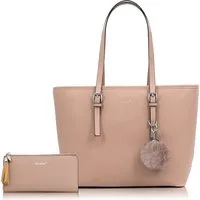 TAN.TOMI Shopper Handtasche Damen mit Geldbörse und Schlüsselanhänger, Groß Damen Handtasche, ​Geschenke für Frauen in schlichter Optik