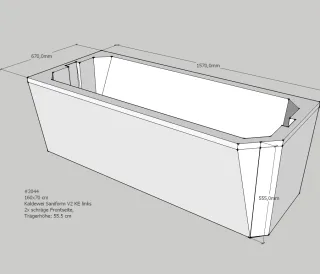 Neuesbad Wannenträger für Kaldewei Saniform/Star 160x70 KE li, V2 (2s) SW10120