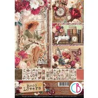 Ciao Bella Motivpapier Papier-Set Book Lovers, 9 Blatt, A4