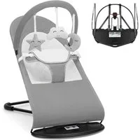 AIMAX Babywippe Babyschaukel Baby Bouncer Spielbügel mit 3 Spielzeuge, 0–6 Monate bis zu 9 kg Ergonomisch Höhenverstellbar mit Spielbogen