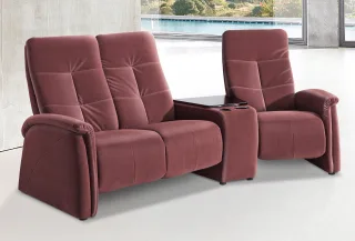 exxpo - sofa fashion 3-Sitzer "Tivoli, Kinosofa mit Tischablage & Stauraumfach, man. Relaxfunktion" mit Relaxfunktion