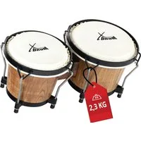 XDrum Bongo Bongos Club - 6" Macho und 7" Hembra, inkl. Stimmschlüssel, mit Naturfellen und professionellem Stimmsystem