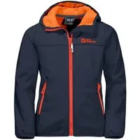 Jack Wolfskin Softshelljacke Fourwinds (wind-& wasserabweisend) nachtblau/orange Kinder/Jugendliche