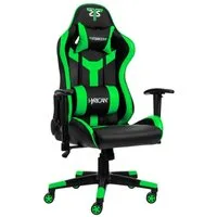 Hyrican Gaming-Stuhl "Striker Copilot" schwarz/grün, Kunstleder, ergonomischer Gamingstuhl, Bürostuhl, Schreibtischstuhl, geeignet für Jugendliche und Erwachsene