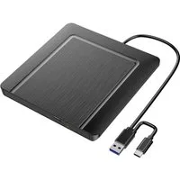 XLYNE DVD-Brenner Extern USB-A, USB-C®, USB-A (USB 2.0) Schwarz 570502 Diskettenlaufwerk