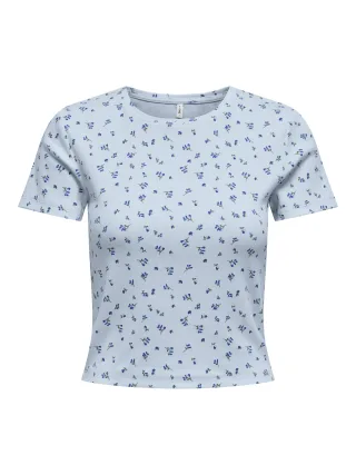 ONLY - ONLFENJA S/S AOP TOP JRS NOOS Cashmere Blue - Gr. - M