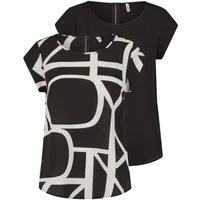 ONLY T-Shirt Damen Top ONLVIC Regular Fit (Vorteilspack, 2-tlg) Basic Kurzarm Tee Shirt mit Rundhalsausschnitt