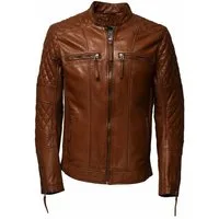 Zimmert Leather Lederjacke Alex washed, gesteppt, pflanzlich gegerbt, Schwarz, Cognac, Braun, Grün
