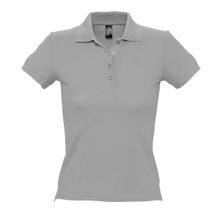 SOLS Womens/Ladies People Pique Kurzarm-Poloshirt aus Baumwolle (Grau meliert)