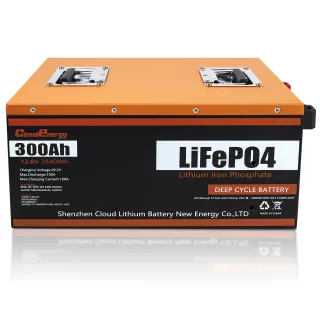 [EU Direct] Cloudenergy 12V 300Ah LiFePO4 Battery Pack Backup Power 3840Wh Energy 6000+ Cycles Built-in 100A BMS Support