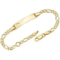 Unique Silberarmband Sternarmband Figaro vergoldet ID0035-S-G