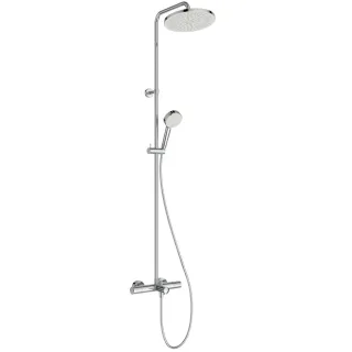 Ideal Standard Duschsystem CThermT25N mit Badethermostat 2-fach-Handbrause und runder Kopfbrause Chr A8480AA
