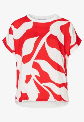 MORE & MORE - Blusenshirt mit Print rot - Gr. - 36