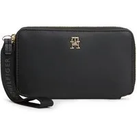 Tommy Hilfiger Geldbörse TH LOGOTAPE COMPACT ZIP AROUND, Unisex Portemonnaie, Geldbeutel mit edlem TH-Logoelement