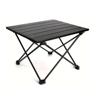 IPRee Portable Foldable Camping Side Table with Aluminum Alloy Scroll X-Frame for Outdoor Picnics, BBQ, Beach, and Trave