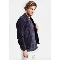 18N62 Lederjacke NEANGLO (1-St) im College-Style aus weichem Ziegenvelours