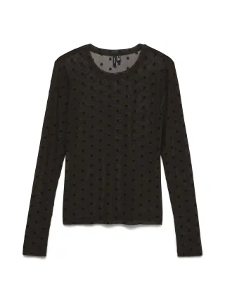 VERO MODA - VMLOVA LS MESH TOP JRS NOOS Chocolate Torte - Gr. - XS