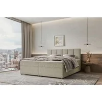 99rooms Boxspringbett Bergamo (Schlafzimmerbett, Bett), 140/160/180/200x200 cm, in Webstoff MALMO_NEW, mit Topper