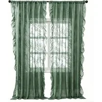 Agger Vorhang Rüschenvorhang im Retro-Stil, Spitzen-Feinvorhang, Türvorhang, halbtransparenter Voile-Vorhang, dekorativer Feinvorhang