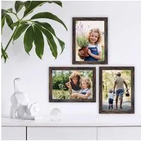 PHOTOLINI Bilderrahmen 3er Set modern mit bruchsicherem Acrylglas, Holz MDF, Fotos & Poster, für 3 Bilder (3er Set), Posterrahmen 13x18 cm zum Aufhängen & Aufstellen