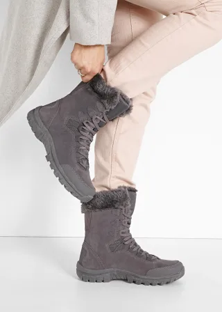bonprix Gefütterte Schnürboots mit Tex-Membran, grau, Gr.37, Warmer Winter Schnür Boot mit Tex-Membran, aus Vegan