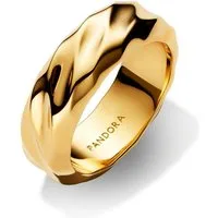 Pandora Fingerring Breiter Ring für Damen Wellen, IP Gold von PANDORA Essence