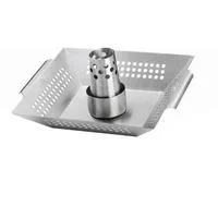 Edelstahl Geflügelhalter & Gemüsekorb, Grillkorb silber
