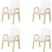 Homfa Kindersitzgruppe Kinderstuhl 4er Set, Stuhl für Kinder höhenverstellbar 61.5-48.5cm