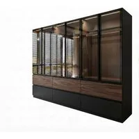 Palms-Store Kleiderschrank Sansibar mit Glastüren, 6 Schubkasten inkl. Beleuchtung Breite: 300cm, Höhe: 218cm, Tiefe: 62cm