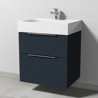 Sanipa 3way Waschtischunterbau zu Kaldewei Silenio Waschtisch mit 2 Auszügen, Marine-Matt UP4551R
