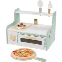lupilu Kinder-Herd LUPILU Holz Spielzeug Pizzaofen Kinderküche Zubehör 20-teilig